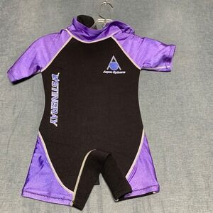 Aqua Sphere Stingray Wetsuit Kids S Purple Black Neoprene Core Warmer Back Zip